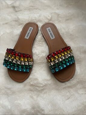 Steve Madden Multicolor Jeweled Slide Sandals